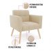 Poltrona Elisa Suede Pés Palito Natural - D'Rossi