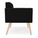 Poltrona Elisa Suede Preto Pés Palito Natural - D'Rossi