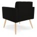 Poltrona Elisa Suede Preto Pés Palito Natural - D'Rossi