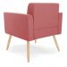 Poltrona Elisa Suede Rosê Pés Palito Natural - D'Rossi