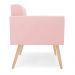 Poltrona Elisa Suede Rosa Bebê Pés Palito Natural - D'Rossi