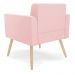 Poltrona Elisa Suede Rosa Bebê Pés Palito Natural - D'Rossi