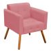 Poltrona Elisa Suede Rose Pés Palito Castanho D'Rossi