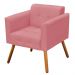 Poltrona Elisa Suede Rose Pés Palito Castanho D'Rossi