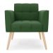 Poltrona Elisa Suede Verde Pés Palito Natural - D'Rossi