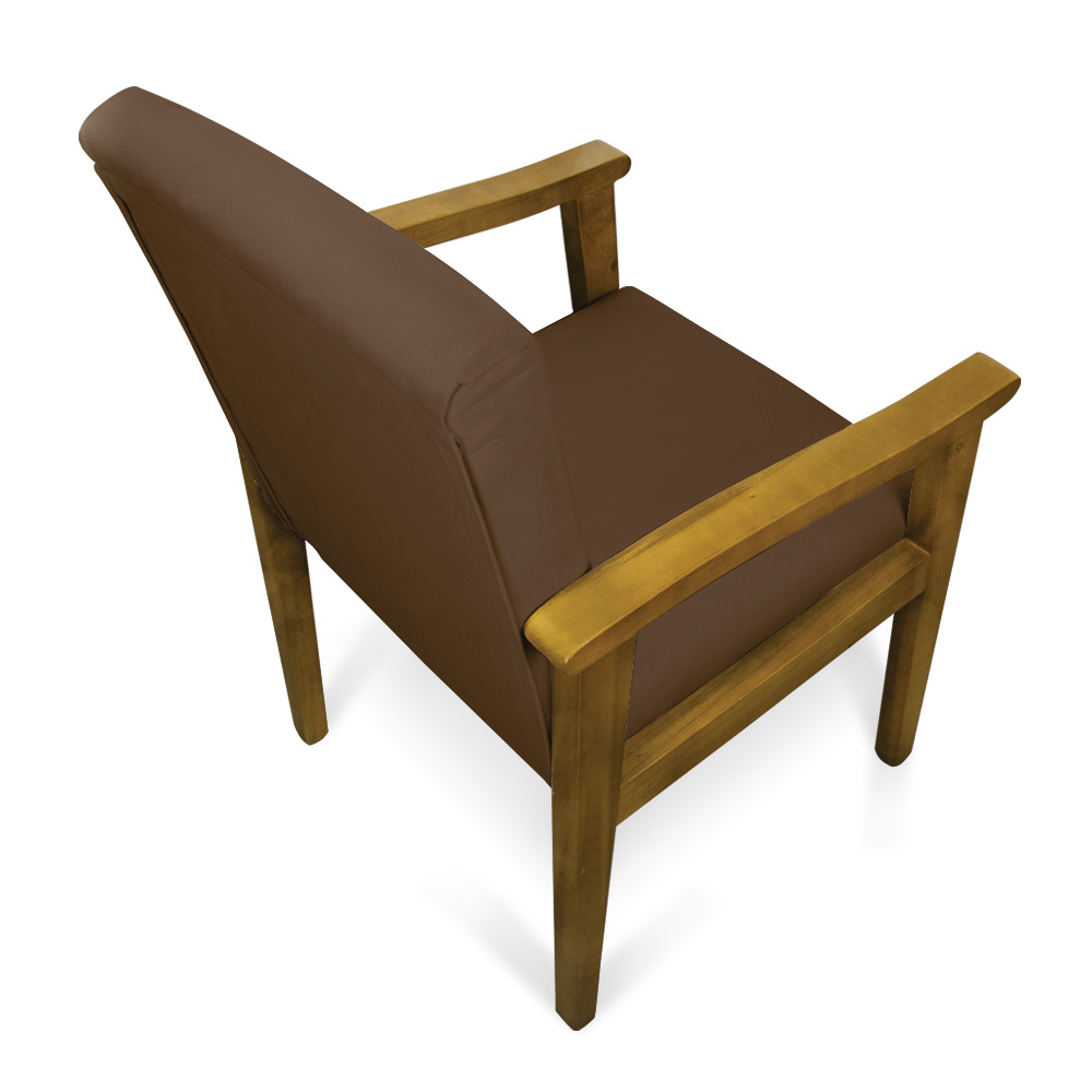 Poltrona Eloisa Suede Marrom Base de Madeira Castanho - D'Rossi