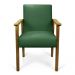 Poltrona Eloisa Suede Verde Base de Madeira Castanho - D'Rossi