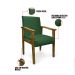 Poltrona Eloisa Suede Verde Base de Madeira Castanho - D'Rossi