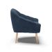 Poltrona Giovana Suede Azul Marinho Pés Palito Natural - D'Rossi