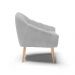 Poltrona Giovana Suede Cinza Pés Palito Natural - D'Rossi