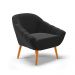 Poltrona Giovana Suede Preto Pés Palito Castanho - D'Rossi