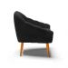 Poltrona Giovana Suede Preto Pés Palito Castanho - D'Rossi