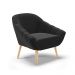Poltrona Giovana Suede Preto Pés Palito Natural - D'Rossi