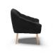 Poltrona Giovana Suede Preto Pés Palito Natural - D'Rossi