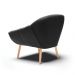 Poltrona Giovana Suede Preto Pés Palito Natural - D'Rossi