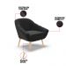 Poltrona Giovana Suede Preto Pés Palito Natural - D'Rossi