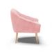Poltrona Giovana Suede Rosa Bebê Pés Palito Natural - D'Rossi