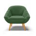 Poltrona Giovana Suede Verde Pés Palito Castanho - D'Rossi