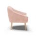 Poltrona Giovana Veludo Rosê Pés Palito Natural - D'Rossi