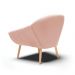 Poltrona Giovana Veludo Rosê Pés Palito Natural - D'Rossi