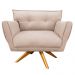 Poltrona Giratória Anitta Suede Base Madeira MA30 D'Rossi