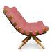 Poltrona Giratória Costela Linho Whiski Rose A106 Base Madeira MA25 - D'Rossi
