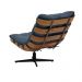 Poltrona Giratória Costela Suede Azul Marinho Base Metálica Preto - D'Rossi