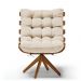 Poltrona Giratória Costela Suede Base Madeira MA30 - D'Rossi