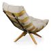 Poltrona Giratória Costela Suede Base Madeira MA30 - D'Rossi