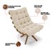 Poltrona Giratória Costela Suede Base Madeira MA30 - D'Rossi
