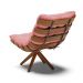 Poltrona Giratória Costela Suede Rosê Base Madeira MA25 - D'Rossi