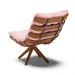 Poltrona Giratória Costela Suede Rosa bebê Base Madeira MA25 - D'Rossi