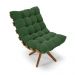 Poltrona Giratória Costela Suede Verde Base Madeira MA25 - D'Rossi