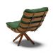 Poltrona Giratória Costela Suede Verde Base Madeira MA25 - D'Rossi