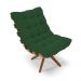 Poltrona Giratória Costela Veludo Verde Base Madeira MA25 - D'Rossi
