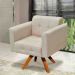 Poltrona Giratória Elisa Suede Base Madeira MM30 D'Rossi