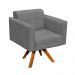 Poltrona Giratória Elisa Suede Grafite Base Madeira MM30 D'Rossi
