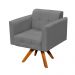 Poltrona Giratória Elisa Suede Grafite Base Madeira MM30 D'Rossi