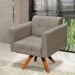 Poltrona Giratória Elisa Suede Marrom Rato Base Madeira MM30 D'Rossi