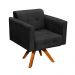 Poltrona Giratória Elisa Suede Preto Base Madeira MM30 D'Rossi