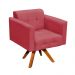 Poltrona Giratória Elisa Suede Rose Base Madeira MM30 D'Rossi