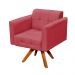 Poltrona Giratória Elisa Suede Rose Base Madeira MM30 D'Rossi