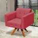 Poltrona Giratória Elisa Suede Rose Base Madeira MM30 D'Rossi