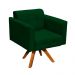 Poltrona Giratória Elisa Suede Verde Base Madeira MM30 D'Rossi