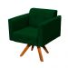 Poltrona Giratória Elisa Suede Verde Base Madeira MM30 D'Rossi