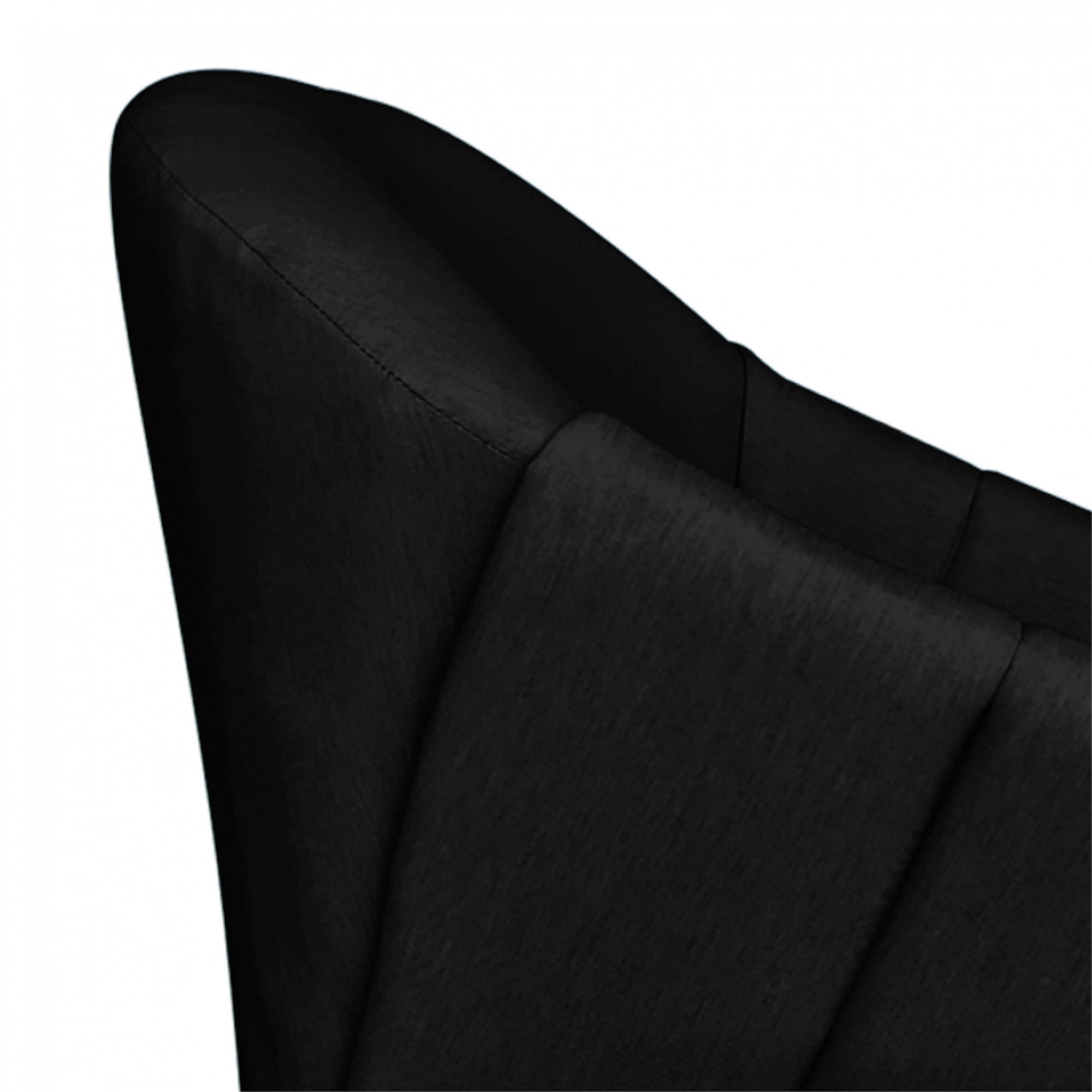 Poltrona Giratória Giovana Linho Preto A79 Base Madeira MM30 D'Rossi