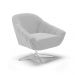 Poltrona Giratória Giovana Suede Cinza Base Cromada - D'Rossi