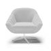 Poltrona Giratória Giovana Suede Cinza Base Cromada - D'Rossi