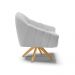 Poltrona Giratória Giovana Suede Cinza Base Madeira MA30 - D'Rossi