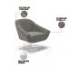 Poltrona Giratória Giovana Suede Grafite Base Cromada - D'Rossi